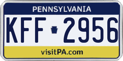 PA license plate KFF2956