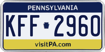 PA license plate KFF2960