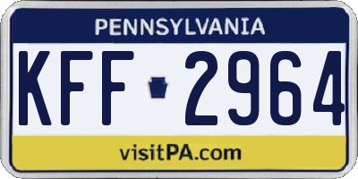PA license plate KFF2964