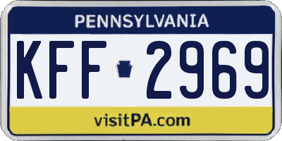 PA license plate KFF2969