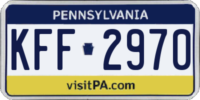 PA license plate KFF2970
