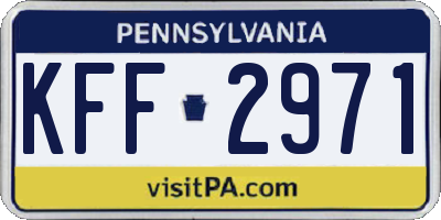 PA license plate KFF2971