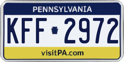 PA license plate KFF2972