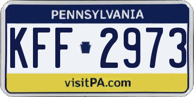 PA license plate KFF2973