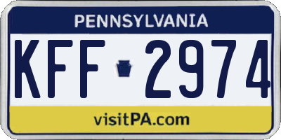 PA license plate KFF2974