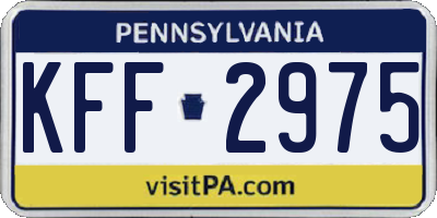 PA license plate KFF2975