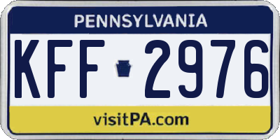 PA license plate KFF2976