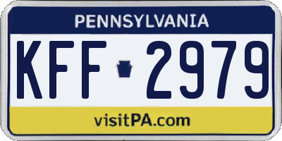 PA license plate KFF2979
