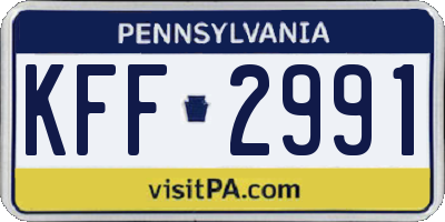PA license plate KFF2991