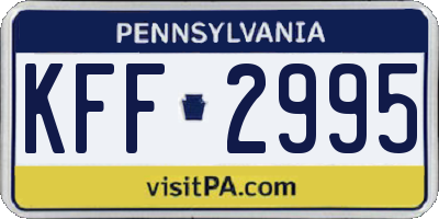 PA license plate KFF2995