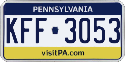 PA license plate KFF3053