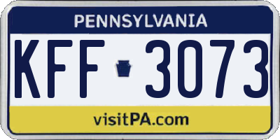 PA license plate KFF3073
