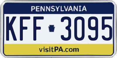 PA license plate KFF3095