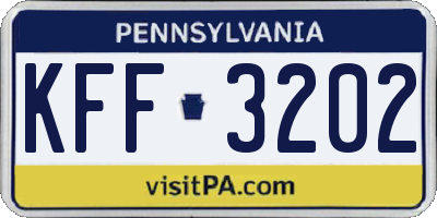 PA license plate KFF3202
