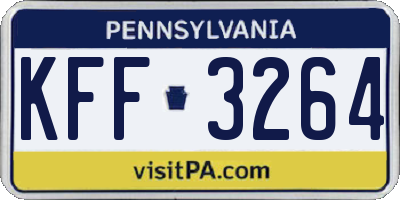 PA license plate KFF3264
