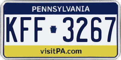 PA license plate KFF3267