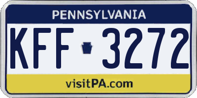 PA license plate KFF3272