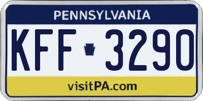 PA license plate KFF3290