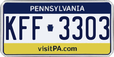 PA license plate KFF3303