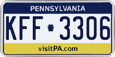 PA license plate KFF3306
