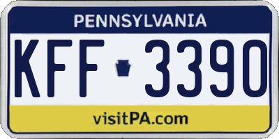 PA license plate KFF3390