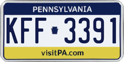 PA license plate KFF3391