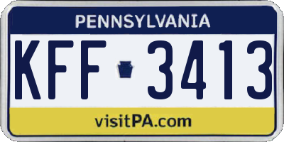 PA license plate KFF3413
