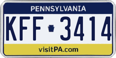 PA license plate KFF3414