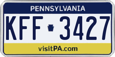 PA license plate KFF3427