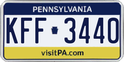 PA license plate KFF3440