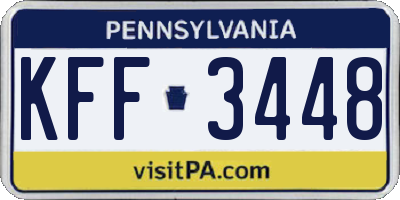 PA license plate KFF3448