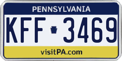 PA license plate KFF3469