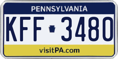 PA license plate KFF3480