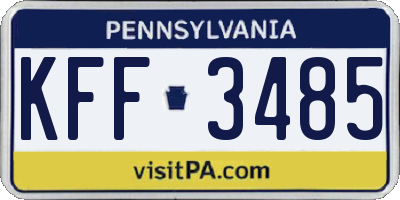 PA license plate KFF3485