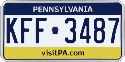 PA license plate KFF3487