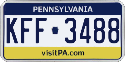 PA license plate KFF3488