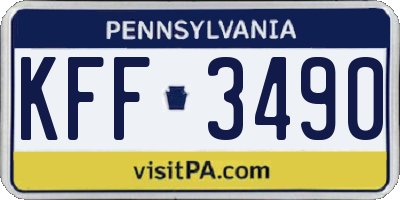 PA license plate KFF3490