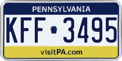 PA license plate KFF3495