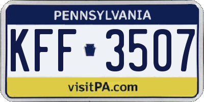 PA license plate KFF3507