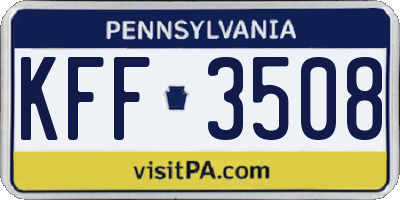PA license plate KFF3508