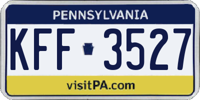PA license plate KFF3527