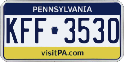 PA license plate KFF3530
