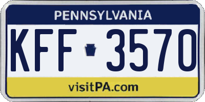 PA license plate KFF3570