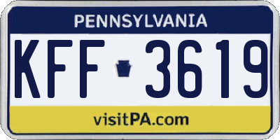 PA license plate KFF3619