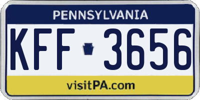 PA license plate KFF3656