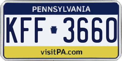 PA license plate KFF3660