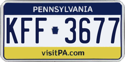 PA license plate KFF3677