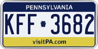 PA license plate KFF3682