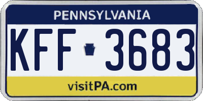 PA license plate KFF3683