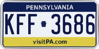 PA license plate KFF3686